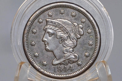 1844 Braided Hair Large Cent - Choose by Grade / Condition - 1844 Coronet Cent - 1844 US Large Cent - Braided Hair 1839 to 1857