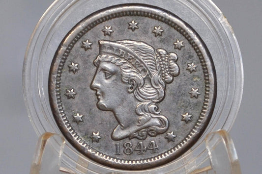1844 Braided Hair Large Cent - Choose by Grade / Condition - 1844 Coronet Cent - 1844 US Large Cent - Braided Hair 1839 to 1857