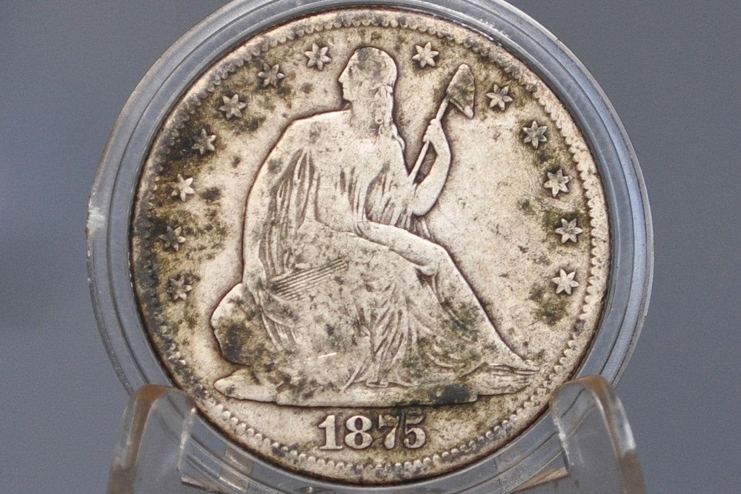 1875-S Seated Liberty Half Dollar - VG+ - 1875 S Liberty Seated Silver Half Dollar - Low Price!