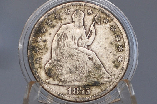 1875-S Seated Liberty Half Dollar - VG+ - 1875 S Liberty Seated Silver Half Dollar - Low Price!
