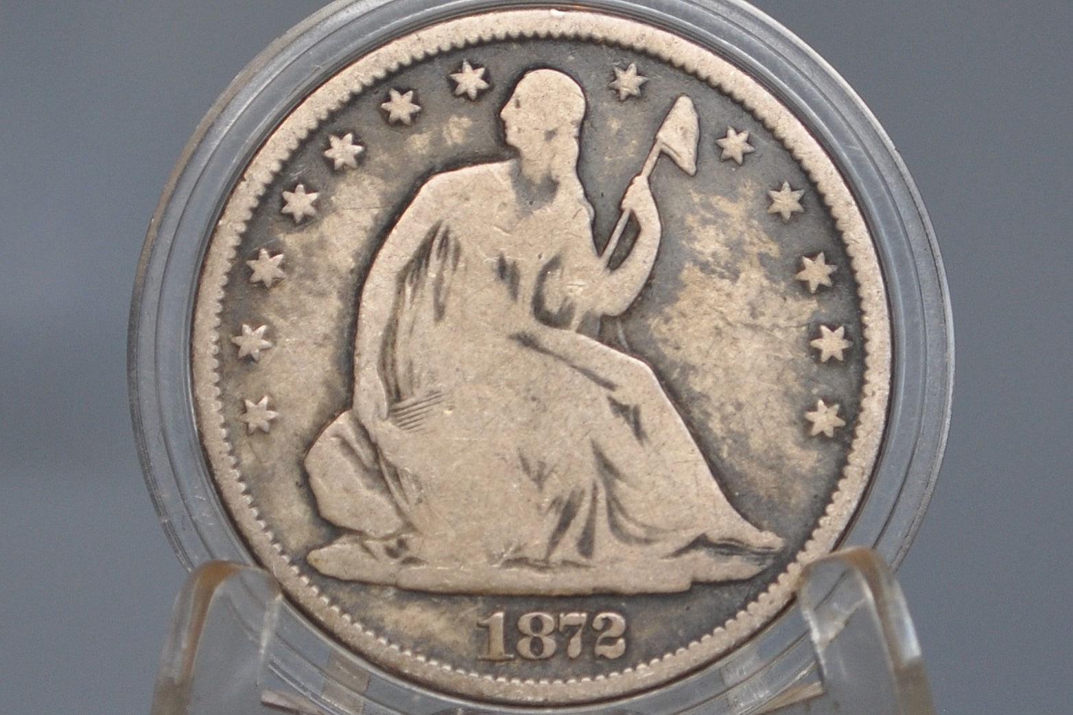 1872-S Seated Liberty Half Dollar - Good - 1872 S Liberty Seated Silver Half Dollar - Rare Date!