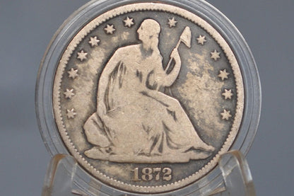 1872-S Seated Liberty Half Dollar - Good - 1872 S Liberty Seated Silver Half Dollar - Rare Date!