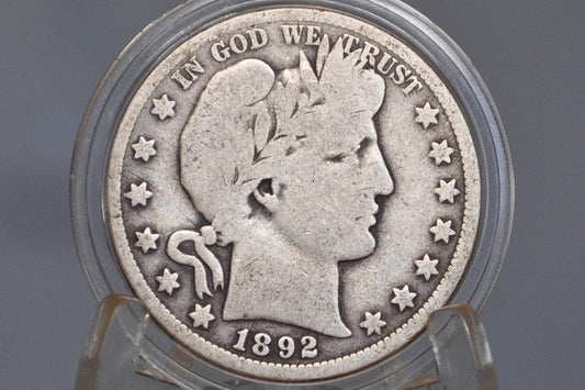 1892-O Barber Half Dollar - G+ (Good6+) - New Orleans Mint 1892 Barber Silver Half Dollar Key Date / Low Mintage Date!