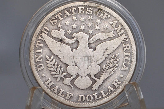 1892 Barber Half Dollar - G (Good) - Philadelphia Mint - 1892 Barber Silver Half Dollar, Semi-Key Date / Low Mintage Date!