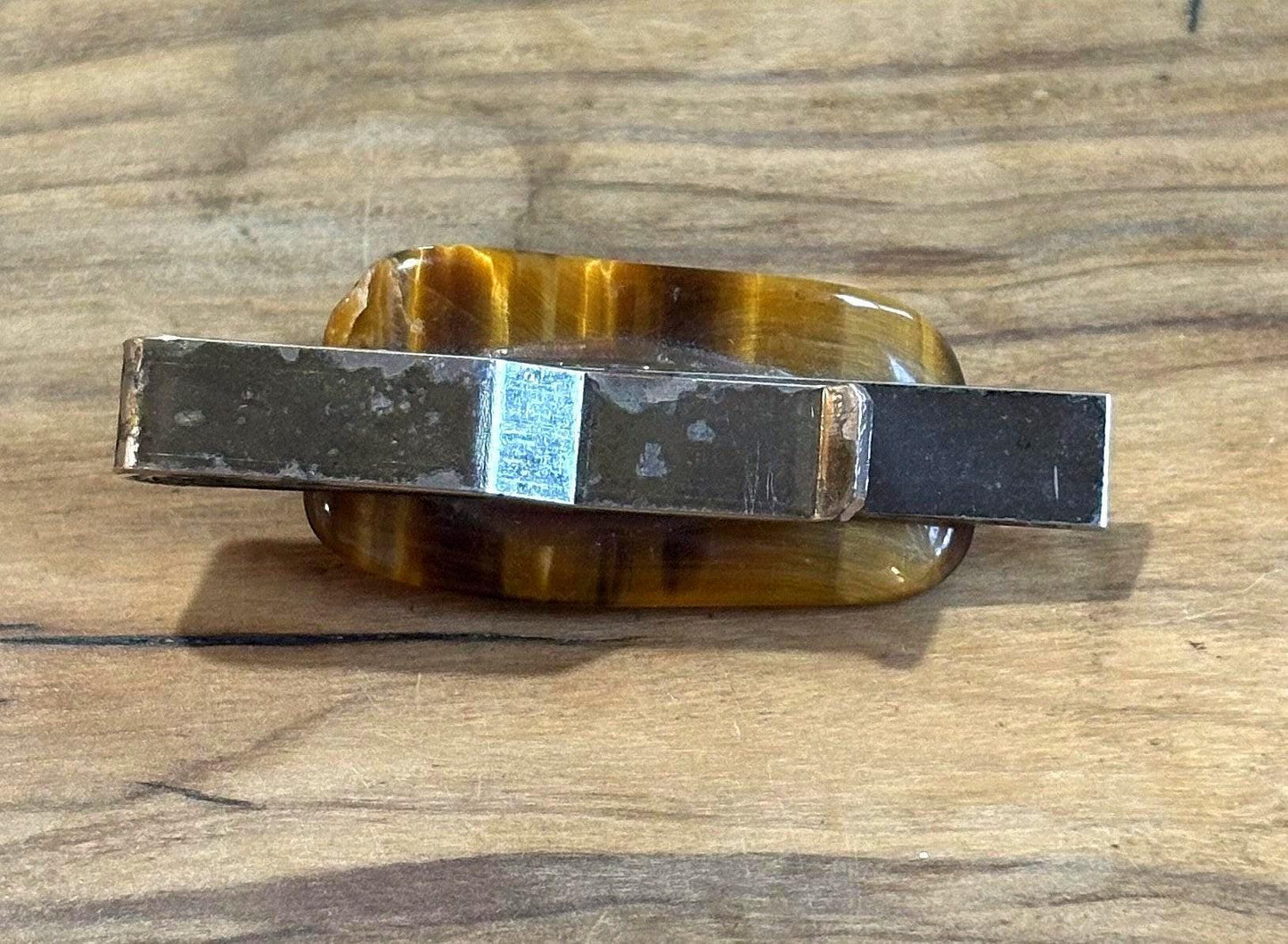 Antique Tiger Eye 5 Piece Menswear, Set Cufflinks, Tie Clip and Tie Tacks - Men&#39;s five Piece Suit Accessories Tigers Eye Statement Pieces