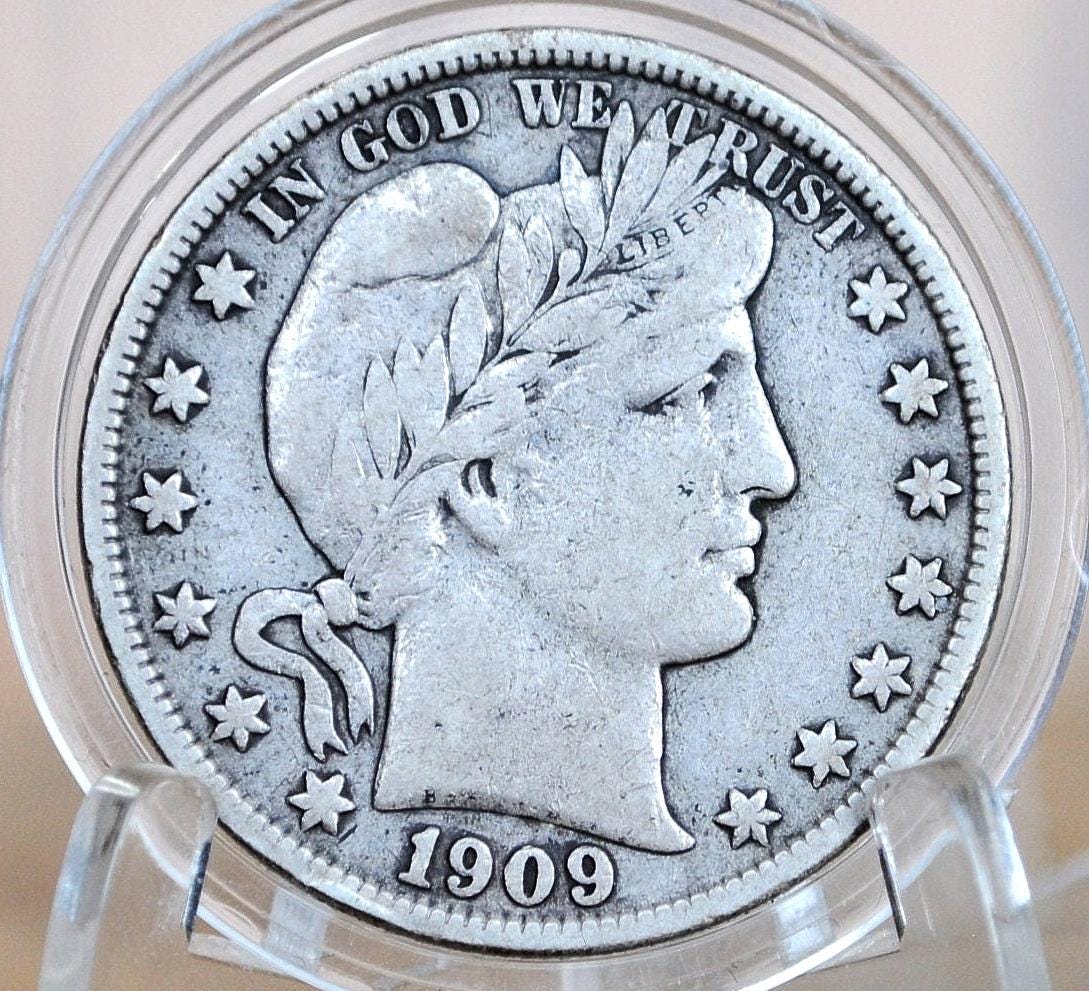 1909 Barber Silver Half Dollars, P,O,S Mints - Choose by Mint & Grade / Condition - 1909O Half Dollar 1909 S Barber 50 Cent Coin 1909
