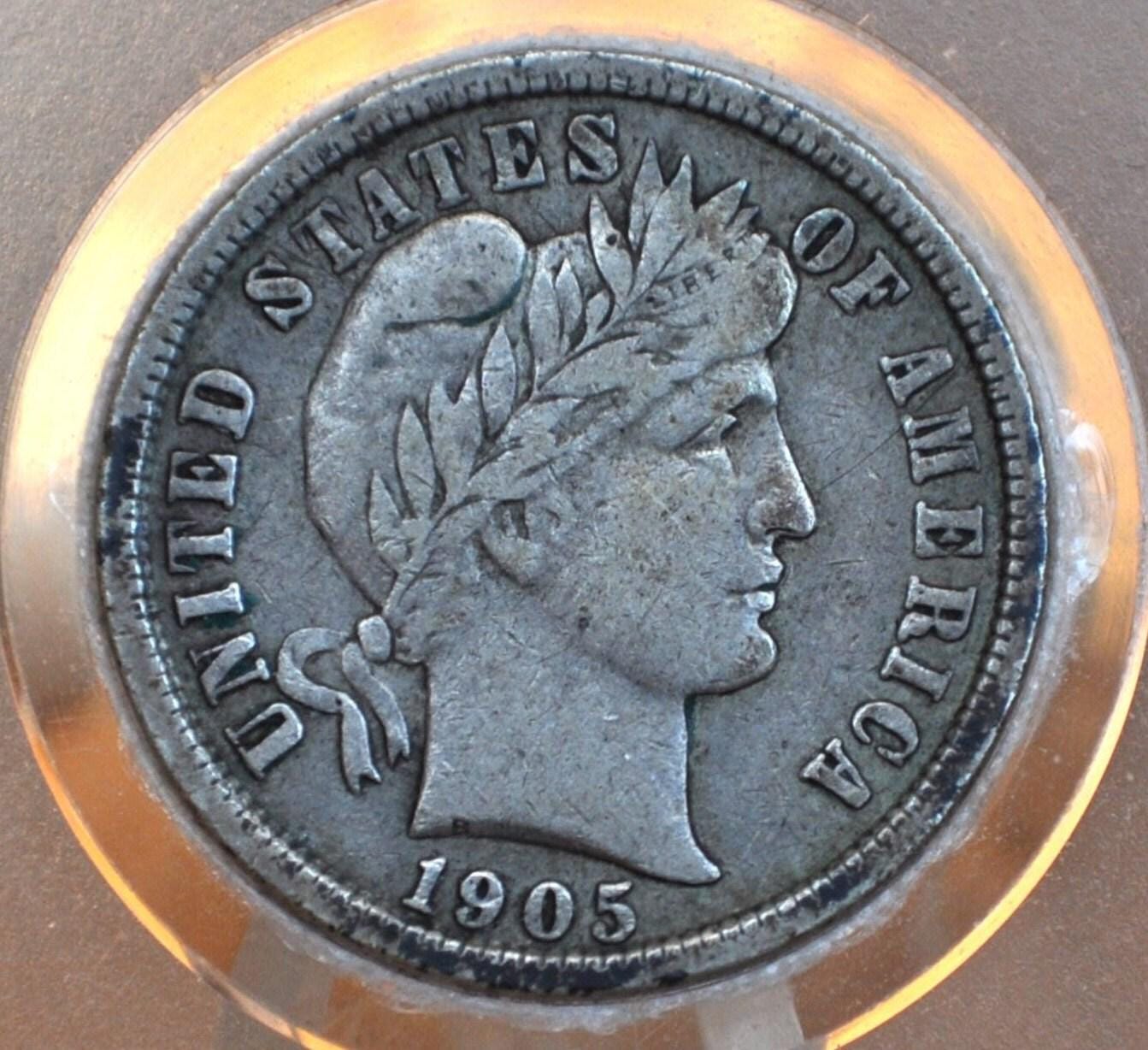1905 Barber Silver Dimes - Choose by Mint & Grade/Condition, Better Date San Francisco Mint 1905 New Orleans 1905 Dime 1905S 1905O