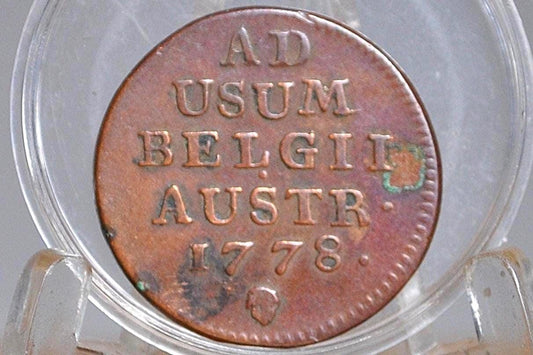 1778 Netherlands Liard Coin - XF+ Detail, Great Coin - Austrian Empire Two Liard Coin Colonial Era Coin - 1700s Coins - Maria Theresa - 1778