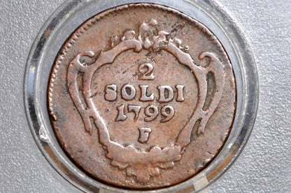 1799 Italian States Gorizia 2 Soldi - Great Condition - 1799 F Two Soldi Italy - Cool Coin, Rare