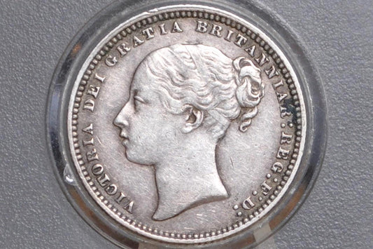 1873 Great Britain Silver 1 Shilling UK One Shilling 1875 - XF+ Detail - Die No. 119 - Queen Victoria - 1 Shilling 1873 Silver - Silver Shil