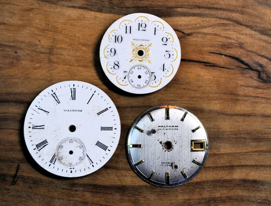 Vintage Waltham Watch Face Set of Three