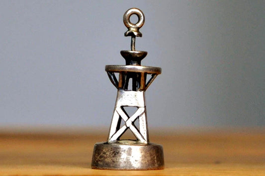 1957 His Lordship Silver Lighthouse Charm - Stamped and Tested Sterling Silver - East Coast Charm - Missing Beacon Bead