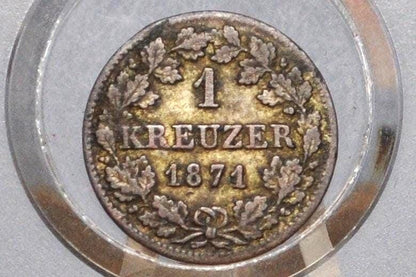 1871 German States 1 Kreuzer - Bavaria - Great Condition, XF - Ludwig II - One Kreuzer 1871
