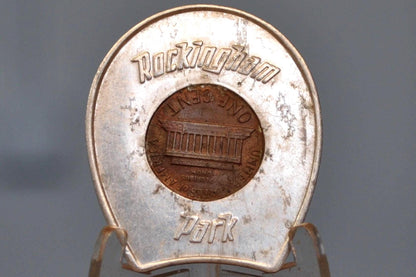 Rockingham Park NH Good Luck Token - Keep Me And Never Go Broke - I Bring Good Luck - Good Luck Pocket Piece 1978 Encased Penny