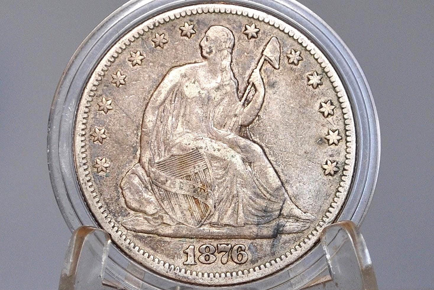 1876 Seated Liberty Half Dollar - Nice Original Coin, Choice VF - 1876 Liberty Seated Silver Half Dollar