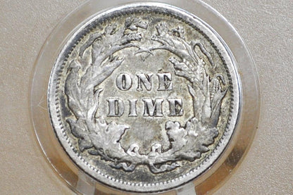 1891 Seated Liberty Dime - VG+ (Very Good-Fine) Grade / Condition - 1891 P Silver Dime / 1891 Liberty Seated Dime