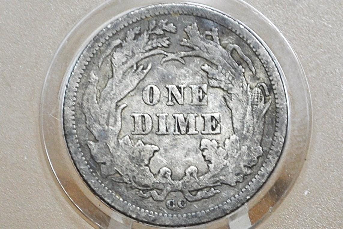 1877 Seated Liberty Dime - G (Good) Grade / Condition - 1877 Silver Dime / 1877 Liberty Dime