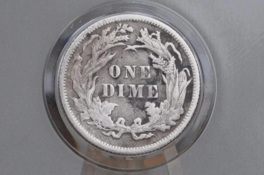 1890 Seated Liberty Dime - G (Good) - Philadelphia Mint - 1890 Silver Dime / 1890-P US Dime