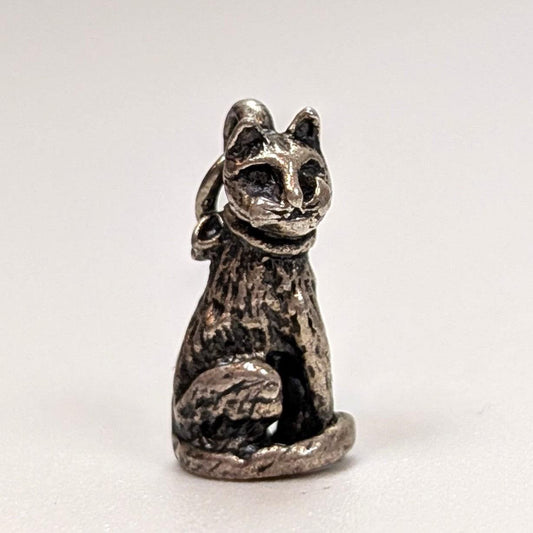 Vintage Sterling Sitting Cat Charm - 925 Silver - 2.69 grams