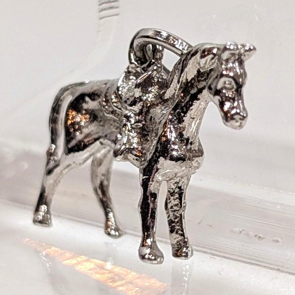 Vintage Sterling Horse Charm - 925 Silver Saddled Equine - 2.03 Grams