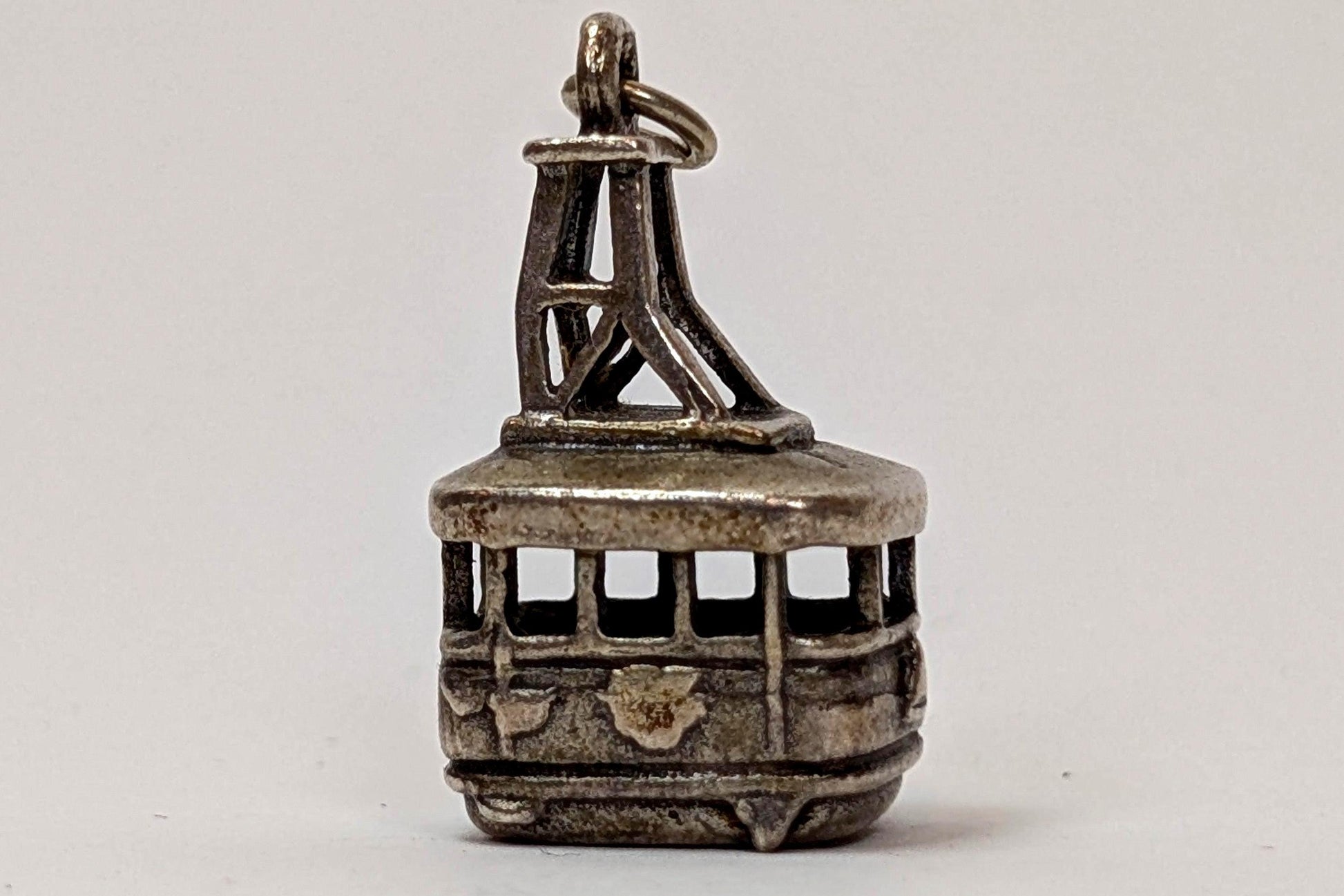 Bell Trading Post Aerial Tramway Gondola Charm - Stamped and Tested Sterling Silver - 1960s Bell Trading Post Jewelry