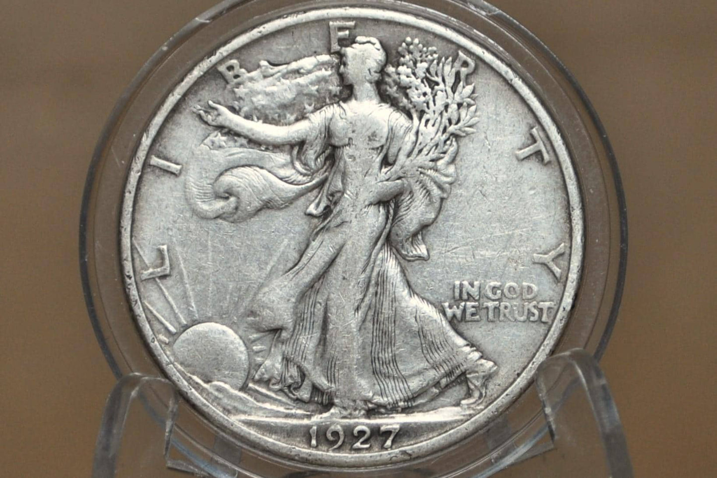 1927-S Walking Liberty Silver Half Dollar - F (Fine) - San Francisco Mint - 1927-S Half Dollar / 1927 S Liberty Walking Half