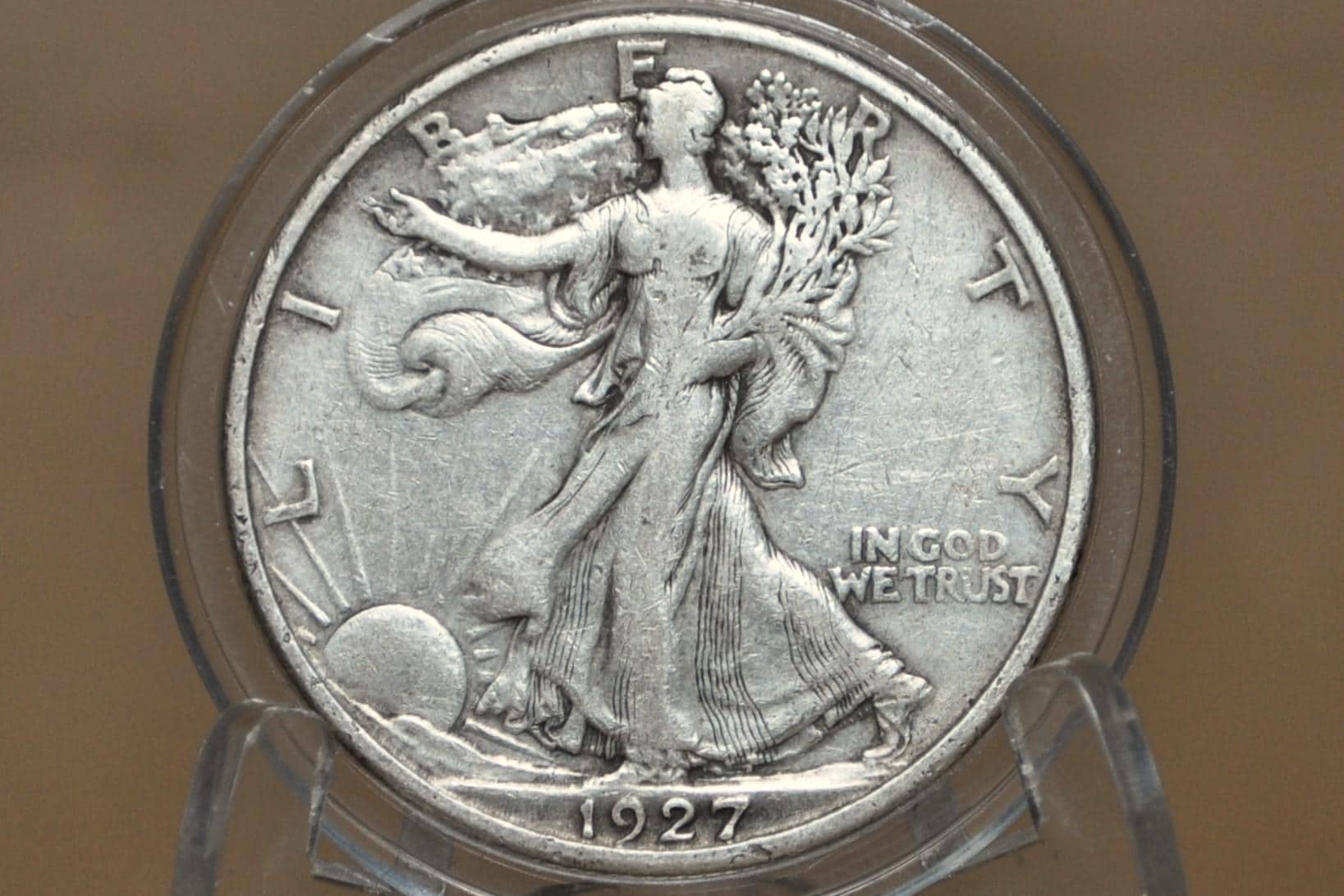 1927-S Walking Liberty Silver Half Dollar - F (Fine) - San Francisco Mint - 1927-S Half Dollar / 1927 S Liberty Walking Half