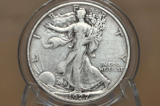 1927-S Walking Liberty Silver Half Dollar - F (Fine) - San Francisco Mint - 1927-S Half Dollar / 1927 S Liberty Walking Half