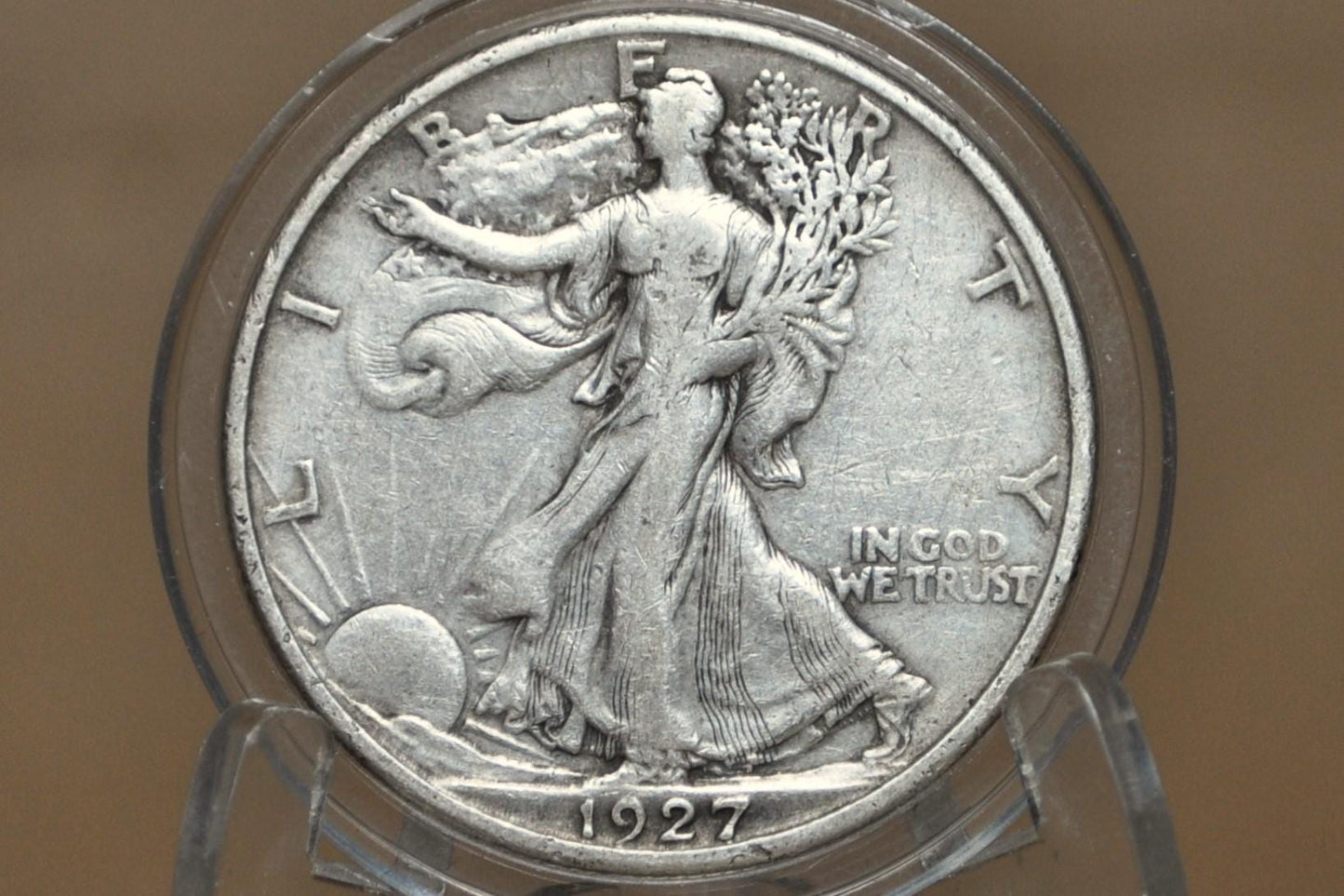 1927-S Walking Liberty Silver Half Dollar - F (Fine) - San Francisco Mint - 1927-S Half Dollar / 1927 S Liberty Walking Half