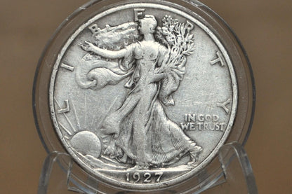 1927-S Walking Liberty Silver Half Dollar - F (Fine) - San Francisco Mint - 1927-S Half Dollar / 1927 S Liberty Walking Half