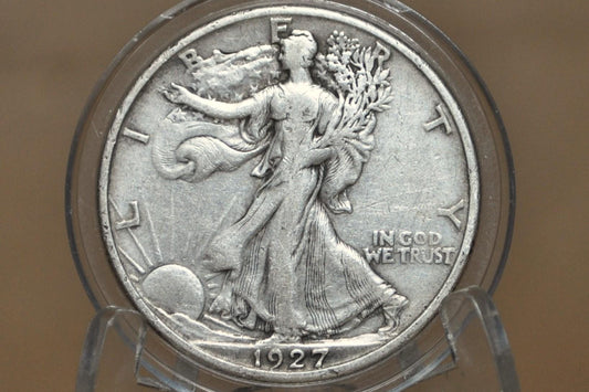 1927-S Walking Liberty Silver Half Dollar - F (Fine) - San Francisco Mint - 1927-S Half Dollar / 1927 S Liberty Walking Half