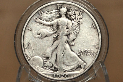 1920-S Walking Liberty Silver Half Dollar - VG (Very Good) Grade / Condition - San Francisco Mint - 1920 S Half Dollar / 1920 S WLH