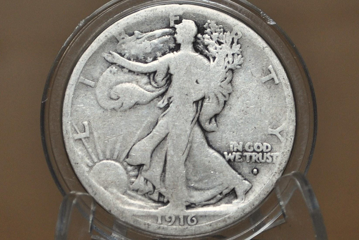 1916-S Walking Liberty Silver Half Dollar Obverse S - G (Good) -Key Date- Denver Mint- 1916 S Wlh - Half Dollar 1916 S Liberty Walking Half