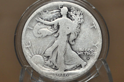 1916-S Walking Liberty Silver Half Dollar Obverse S - G (Good) -Key Date- Denver Mint- 1916 S Wlh - Half Dollar 1916 S Liberty Walking Half