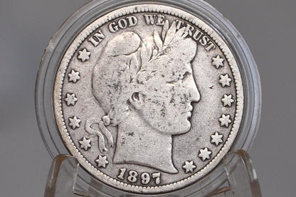 1897 Barber Silver Half Dollar - Choose by Grade / Condition - Philadelphia Mint - 1897 Liberty Head Half Dollar - 1897 P Liberty Head Half