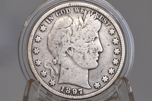 1897 Barber Silver Half Dollar - Choose by Grade / Condition - Philadelphia Mint - 1897 Liberty Head Half Dollar - 1897 P Liberty Head Half