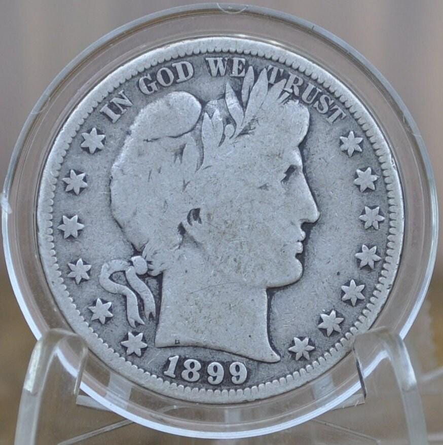 1899 Barber Half Dollar - G (Good) - Philadelphia Mint - 1899 Barber Silver Half Dollar - Turn of The Century Coin