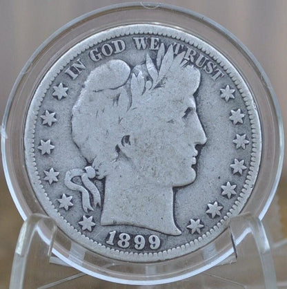 1899 Barber Half Dollar - G (Good) - Philadelphia Mint - 1899 Barber Silver Half Dollar - Turn of The Century Coin