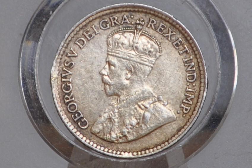 1919 Canadian Silver 5 Cent Coin - Very-Extremely Fine - Canada 5 Cent Sterling Silver 1919 Canada