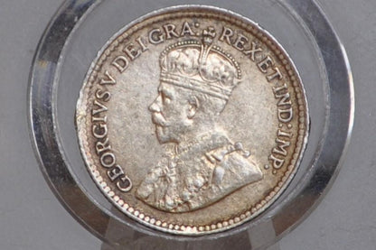 1919 Canadian Silver 5 Cent Coin - Very-Extremely Fine - Canada 5 Cent Sterling Silver 1919 Canada