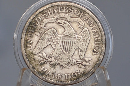 1875-S Seated Liberty Half Dollar - VG+ - 1875 S Liberty Seated Silver Half Dollar - Low Price!