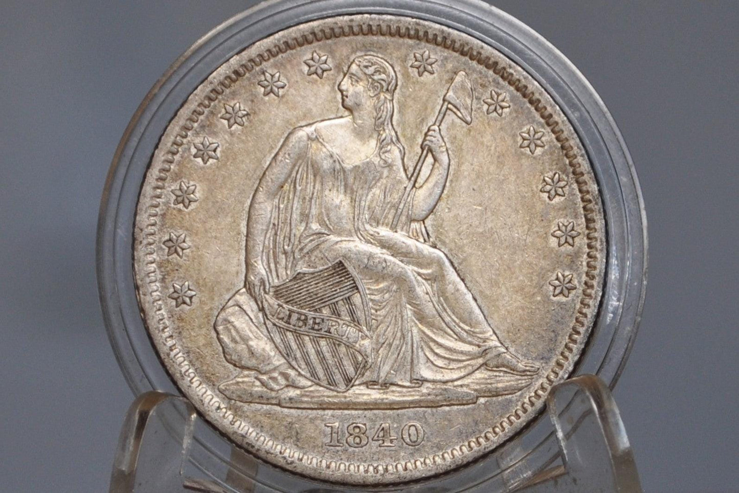 1840 Seated Liberty Half Dollar - MS62, Beautiful Coin - 1840 Liberty Seated Silver Half Dollar Small Letter