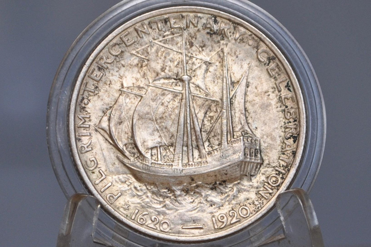 1921 Pilgrim Tercentenary Silver Commemorative Half Dollar - MS62 (Uncirculated) - Pilgrim Half Dollar Commemorative 1921, Rarer Date!