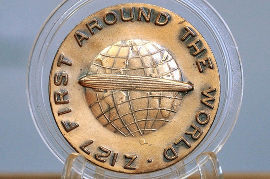 Dr. Hugo Eckener, 1929 First Around The World Flight Commemorative Token - First Around The World Flight By Dr. Hugo Eckener Token