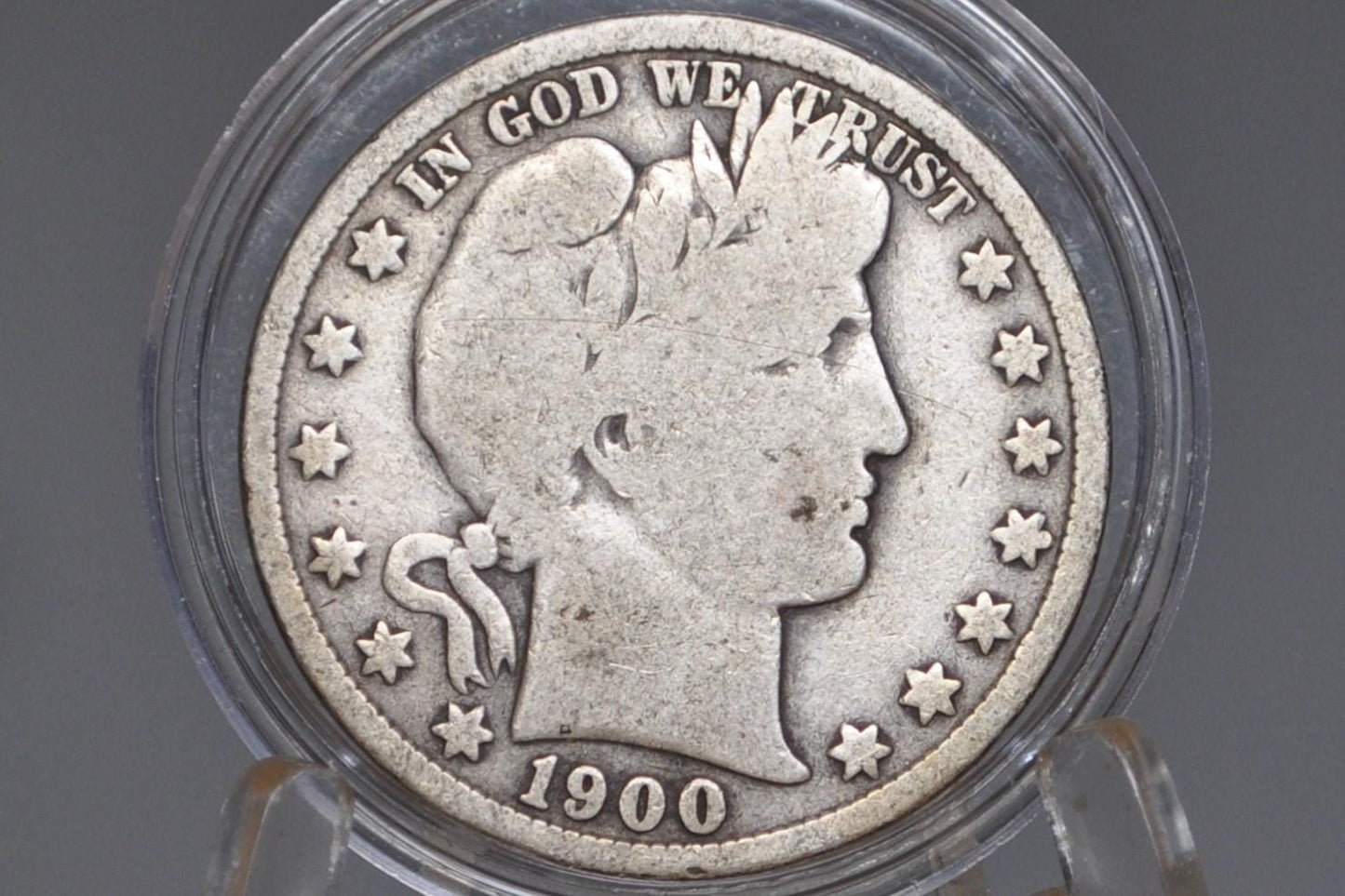 1900-O Barber Half Dollar - G (Good) Grade / Condition - 1900O Barber Silver Half Dollar 1900 New Orleans Mint - Affordable Gift Idea