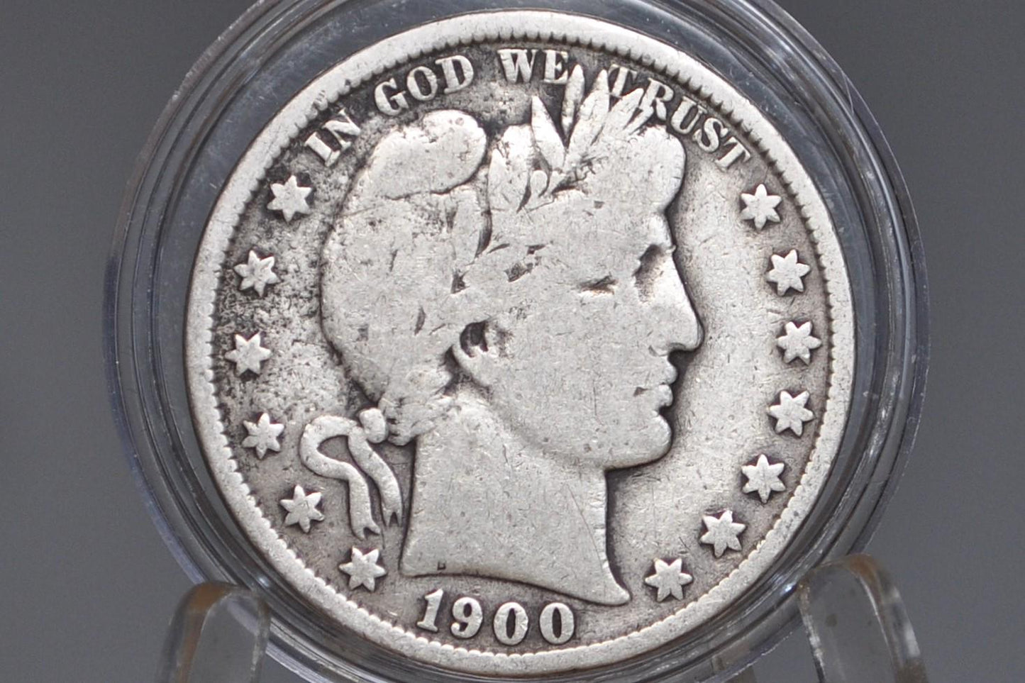 1900-O Barber Half Dollar - G (Good) Grade / Condition - 1900O Barber Silver Half Dollar 1900 New Orleans Mint - Affordable Gift Idea