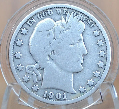1901 Barber Half Dollar - G (Good) - Philadelphia Mint - 1901 Barber Silver Half Dollar