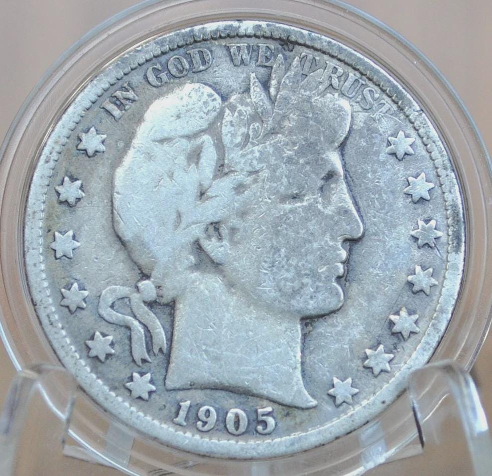 1905 Barber Silver Half Dollars, P,O,S Mints - Choose by Mint / Grade San Francisco Mint 1905 Half Dollar 1905 Barber 50 Cent