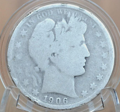 1906 Barber Half Dollars P,D,O,S - Choose by Mint & Grade - 1906 Silver Half Dollar - 1906D Barber - 1906 O Half Dollar 1906S