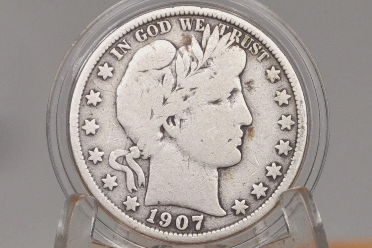 1907 Barber Silver Half Dollars, P,D,O,S Mints - Choose by Mint & Grade/Condition, 1907 D Half Dollar 1907S Barber 1907 O